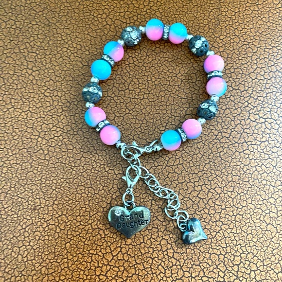 Other - Bracelet Charm Granddaughter Pink Blue Charm 6”+2”. (#8)